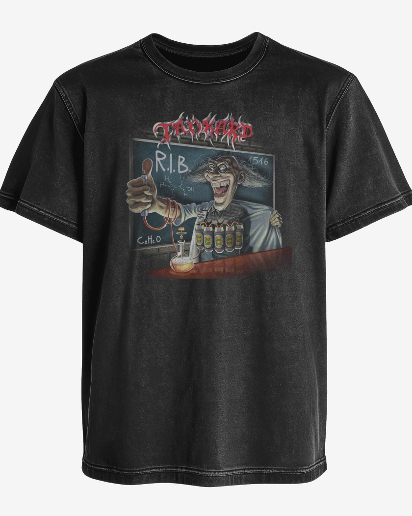 Polera desgastada Negro de Tankard RIB