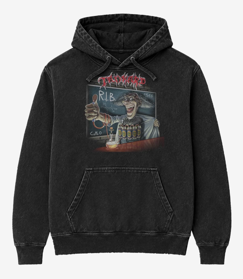 Poleron Canguro Acid Wash Negro de Tankard RIB