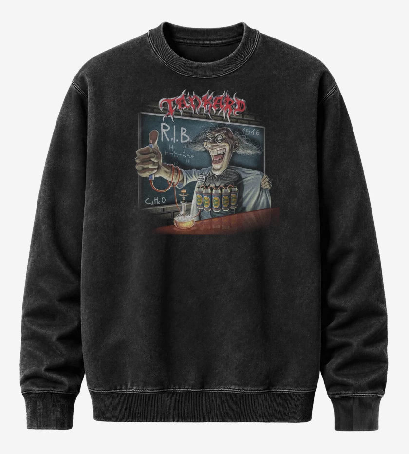 Poleron Polo Acid Wash Negro de Tankard RIB