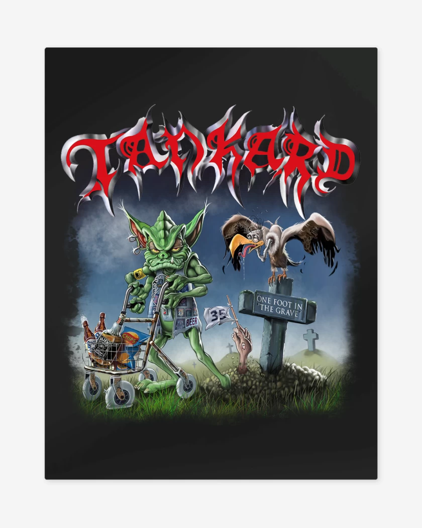 Print metalico Negro de Tankard One Foot in The Grave 