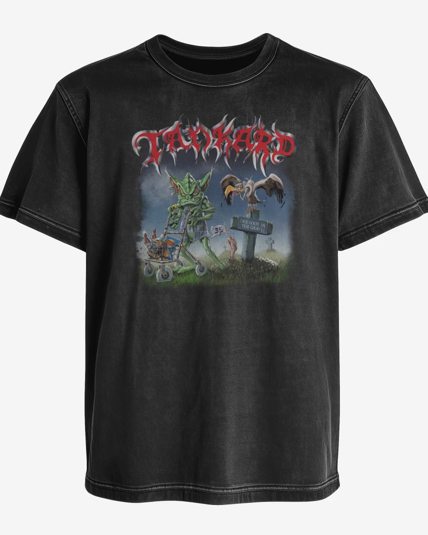 Polera desgastada Tankard One Foot in The Grave 