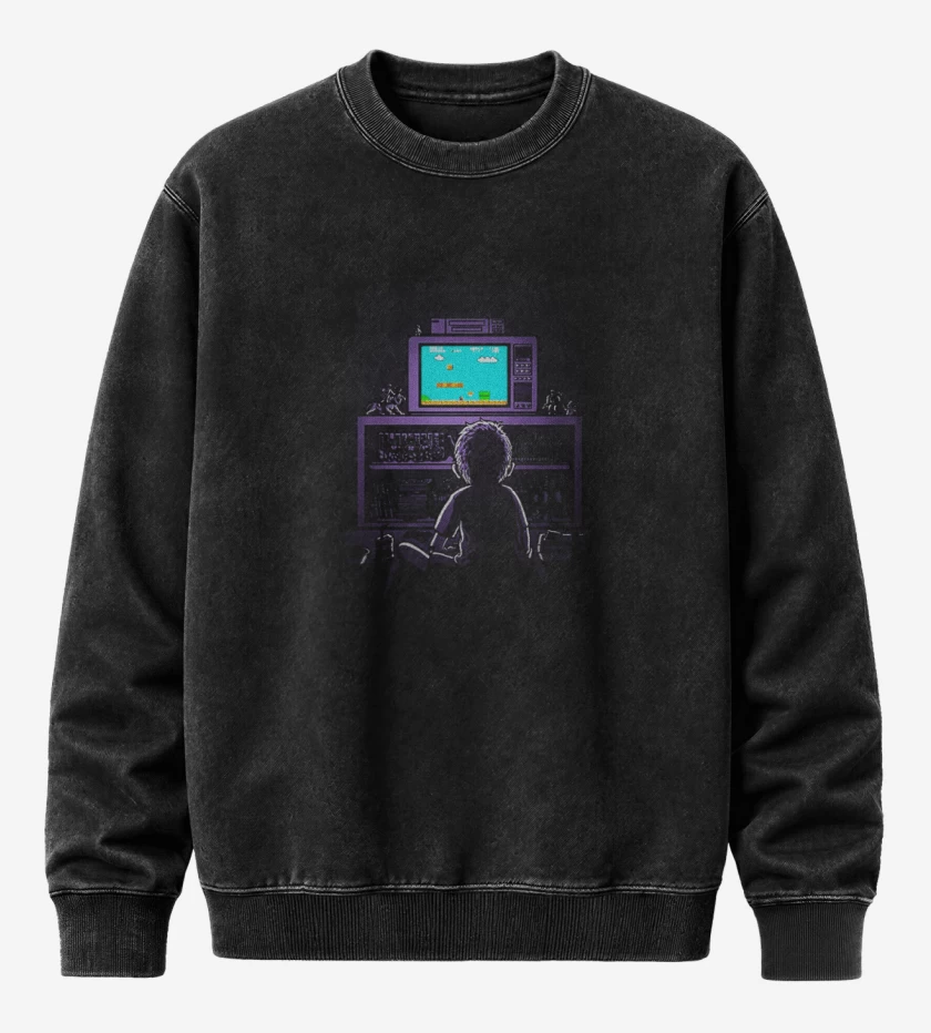 Poleron Polo Acid Wash Negro de Little gamer