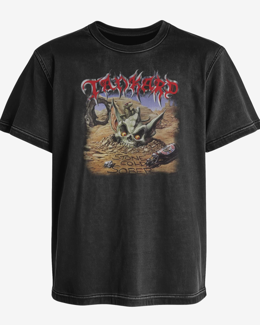 Polera desgastada Negro de Tankard Stone Cold Sober