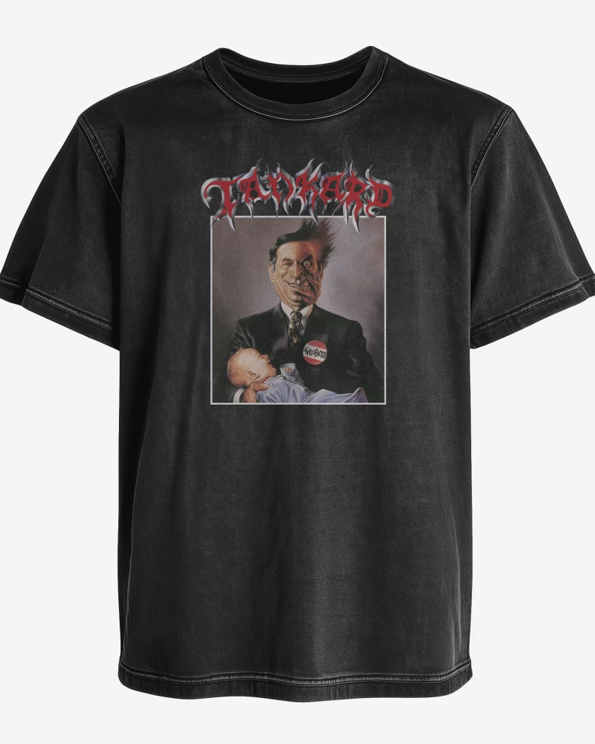 Polera desgastada Negro de Tankard Two Faced