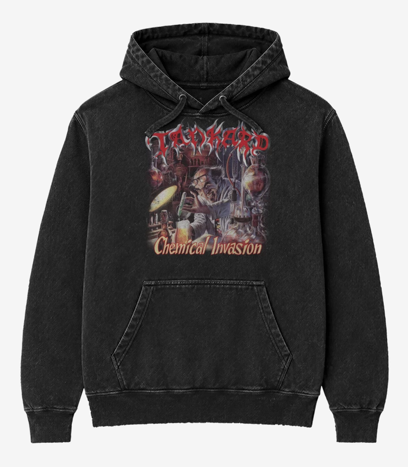 Poleron Canguro Acid Wash Negro de Tankard Chemical Invasion