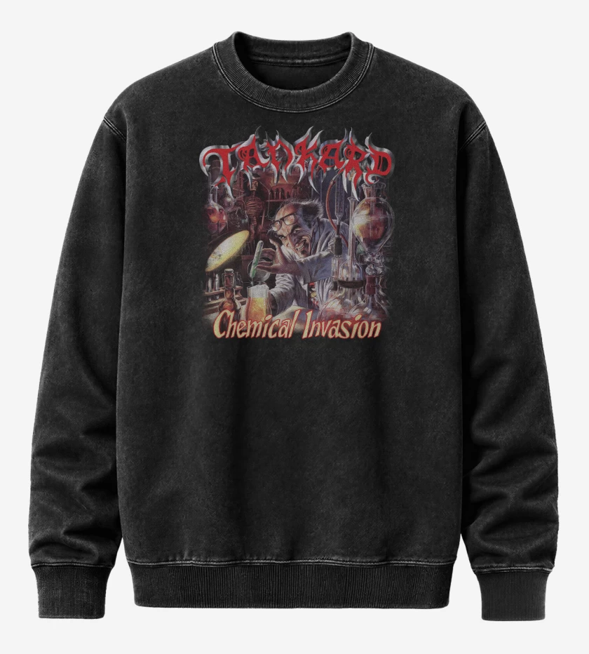 Poleron Polo Acid Wash Negro de Tankard Chemical Invasion
