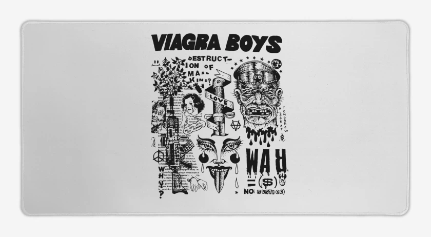 Mouse pad Gamer Blanco de Viagra Boys War