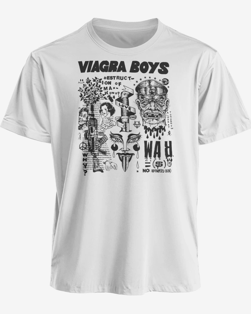 Polera premium Blanco de Viagra Boys War