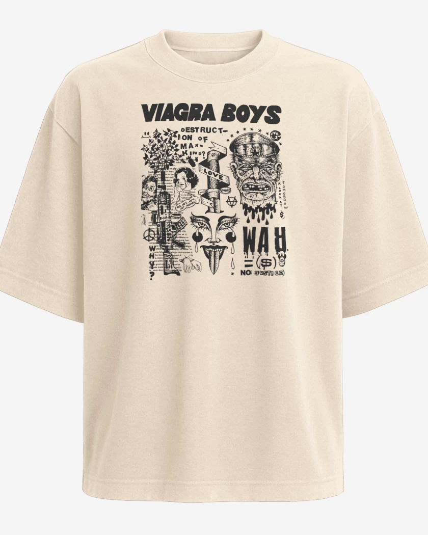 Polera Oversize Beige de Viagra Boys War