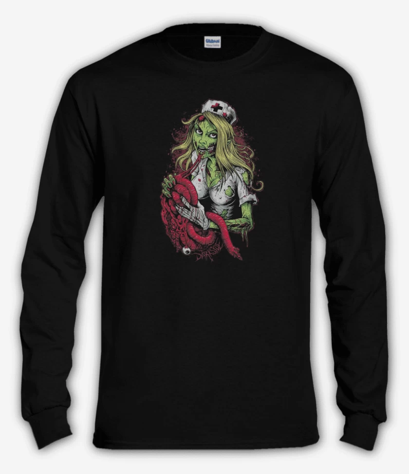 Polera manga larga Negro de Enfermera