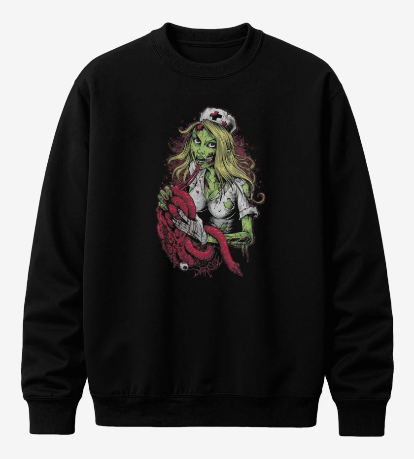 Poleron polo Negro de Enfermera