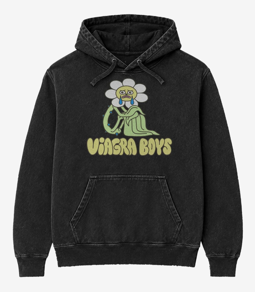 Poleron Canguro Acid Wash Negro de Viagra Boys