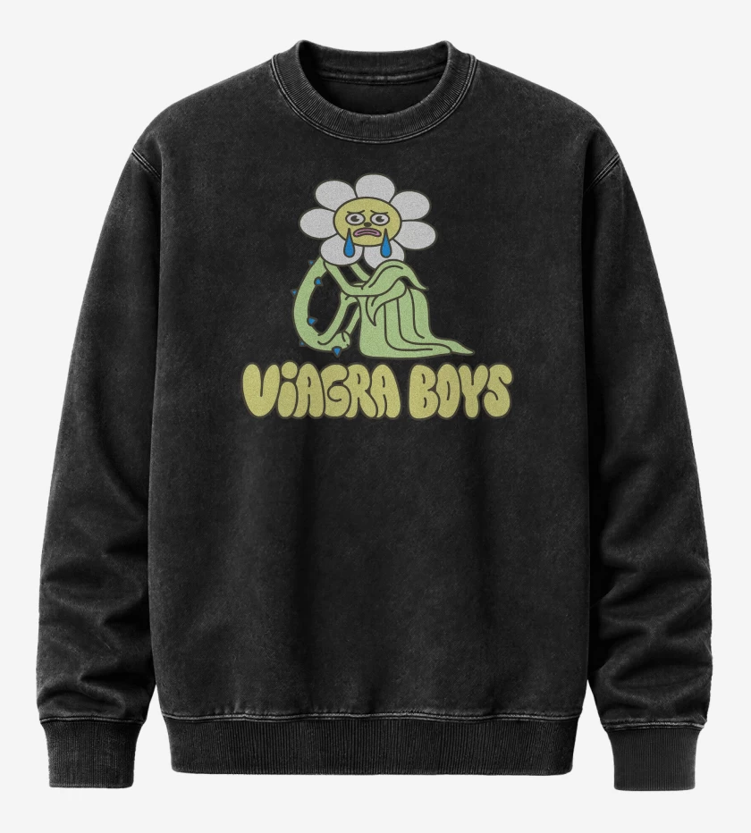Poleron Polo Acid Wash Negro de Viagra Boys
