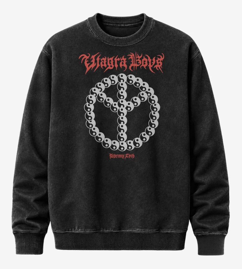 Poleron Polo Acid Wash Negro de Viagra Boys World Peace