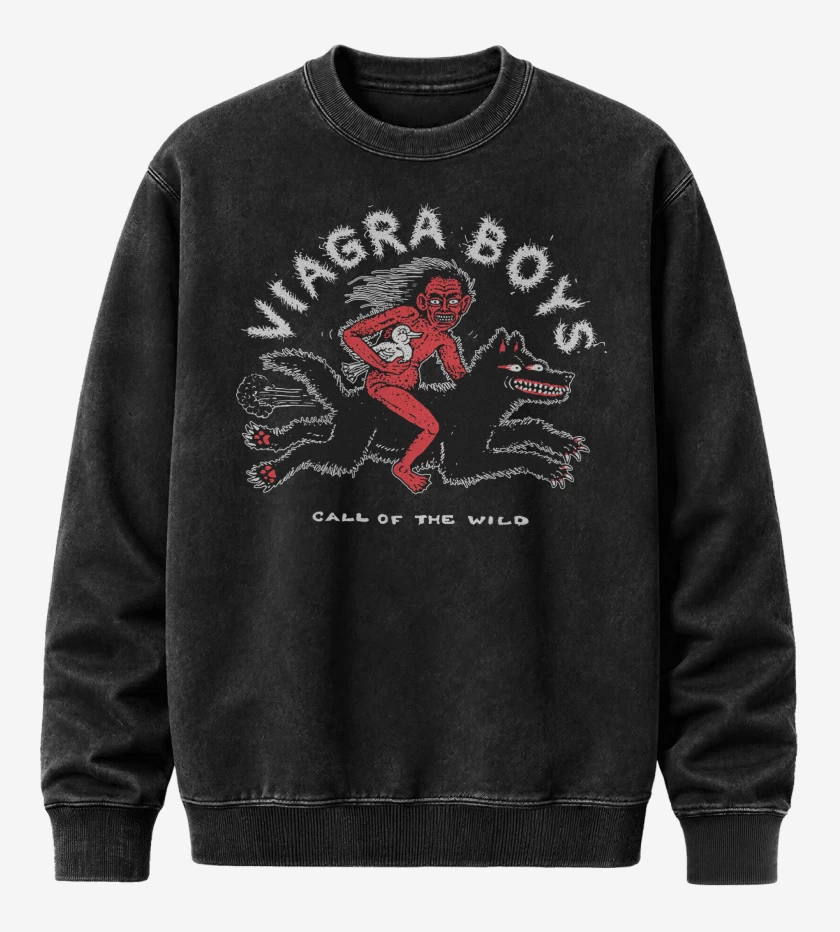 Poleron Polo Acid Wash Negro de Viagra Boys Call of the Wild