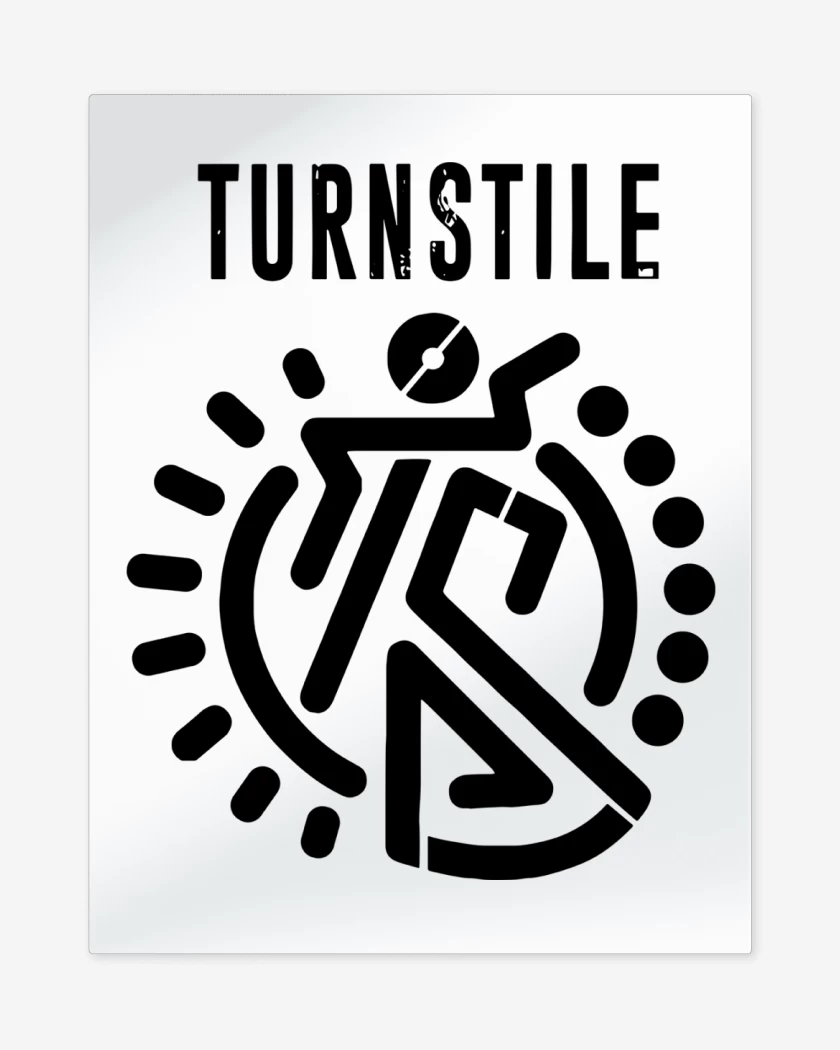 Print metalico Blanco de Turnstile Logo