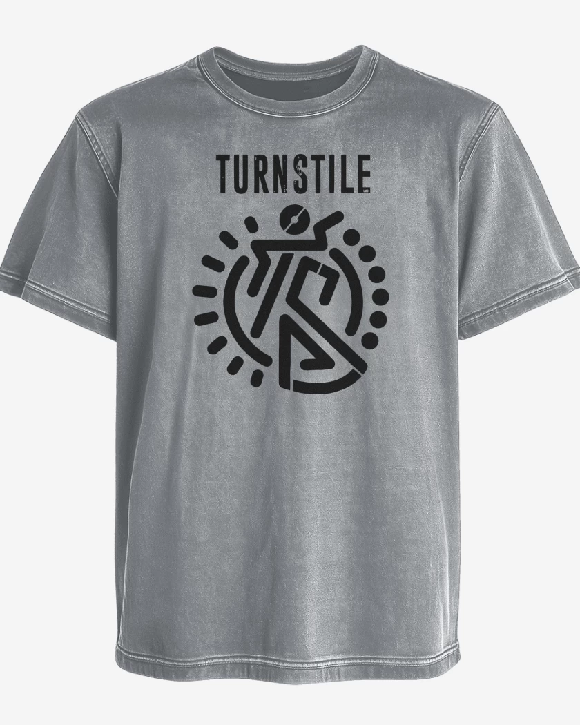 Polera desgastada Gris Melange de Turnstile Logo