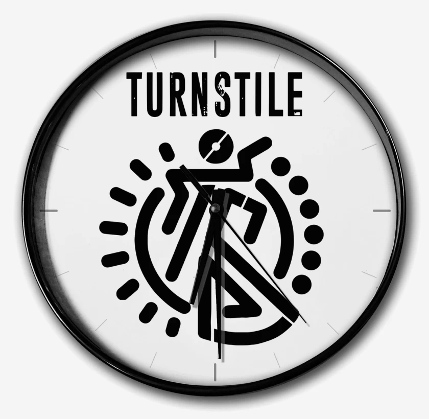 Reloj Blanco de Turnstile Logo