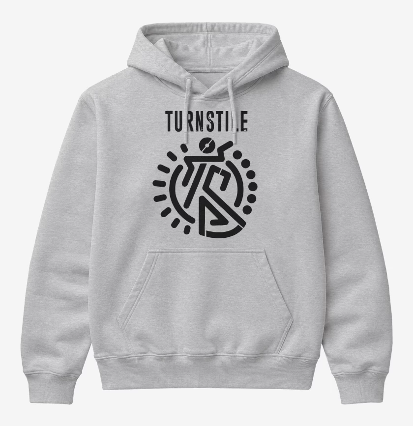 Poleron Canguro básico Gris Melange de Turnstile Logo