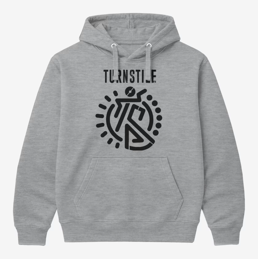 Polerón Canguro Gris Melange de Turnstile Logo