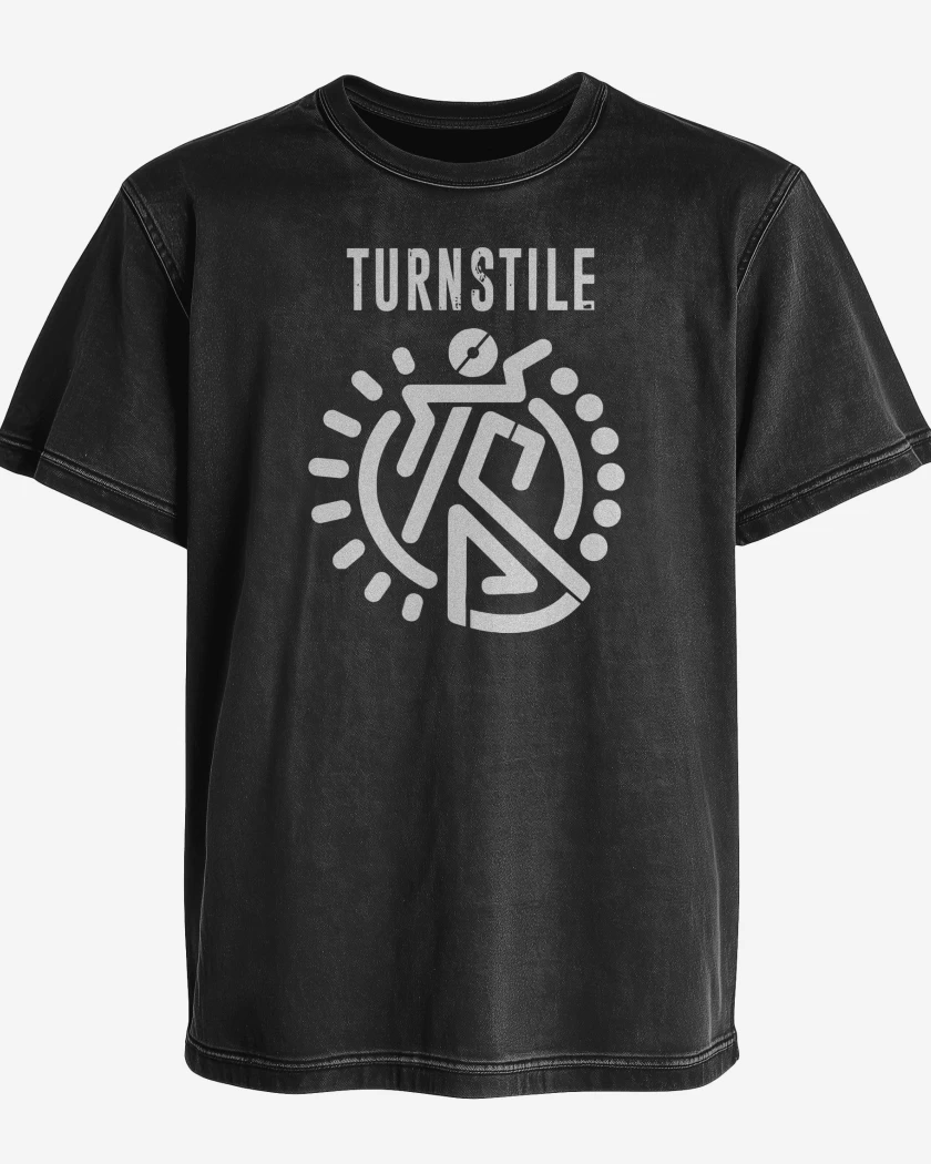 Polera desgastada Negro de Turnstile Logo B