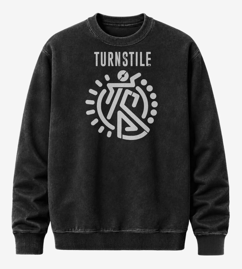 Poleron Polo Acid Wash Negro de Turnstile Logo B