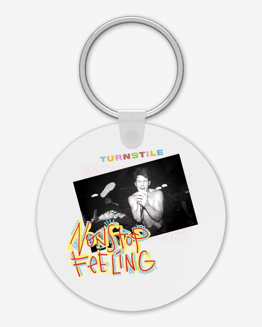 Llavero Blanco de Turnstile Non Stop Feeling