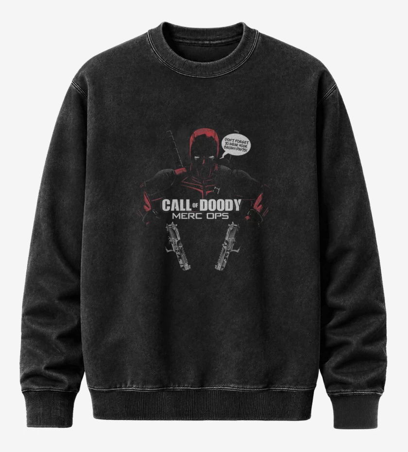 Poleron Polo Acid Wash Negro de Dead duty