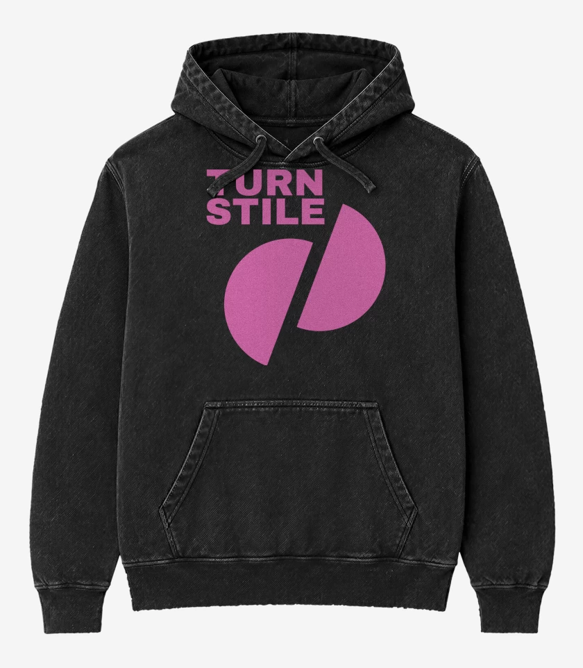 Poleron Canguro Acid Wash Negro de Turn Stile