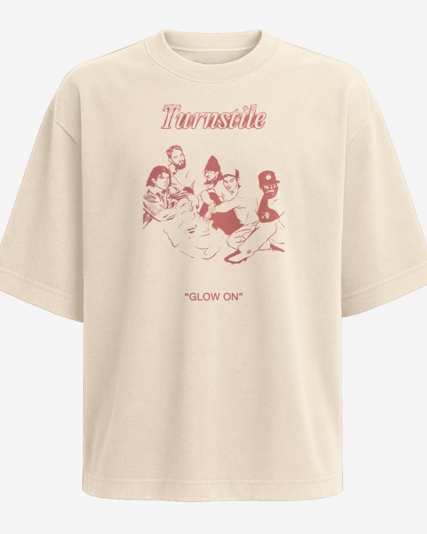 Polera Oversize Beige de Turnstile Glow On Band