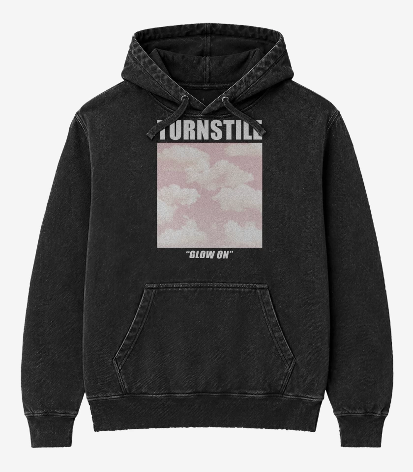 Poleron Canguro Acid Wash Negro de Turnstile Glow On