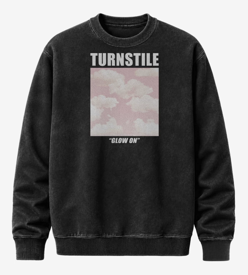 Poleron Polo Acid Wash Negro de Turnstile Glow On