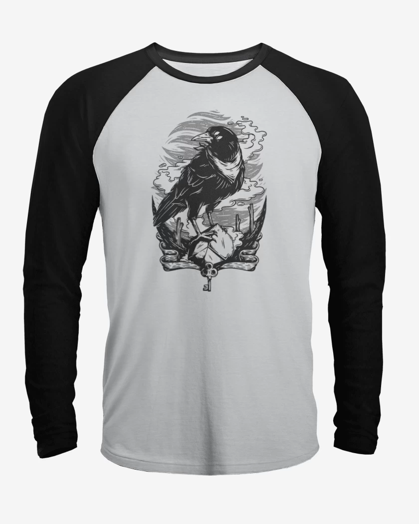 Polera Raglan Blanco / Negro de Cuervo