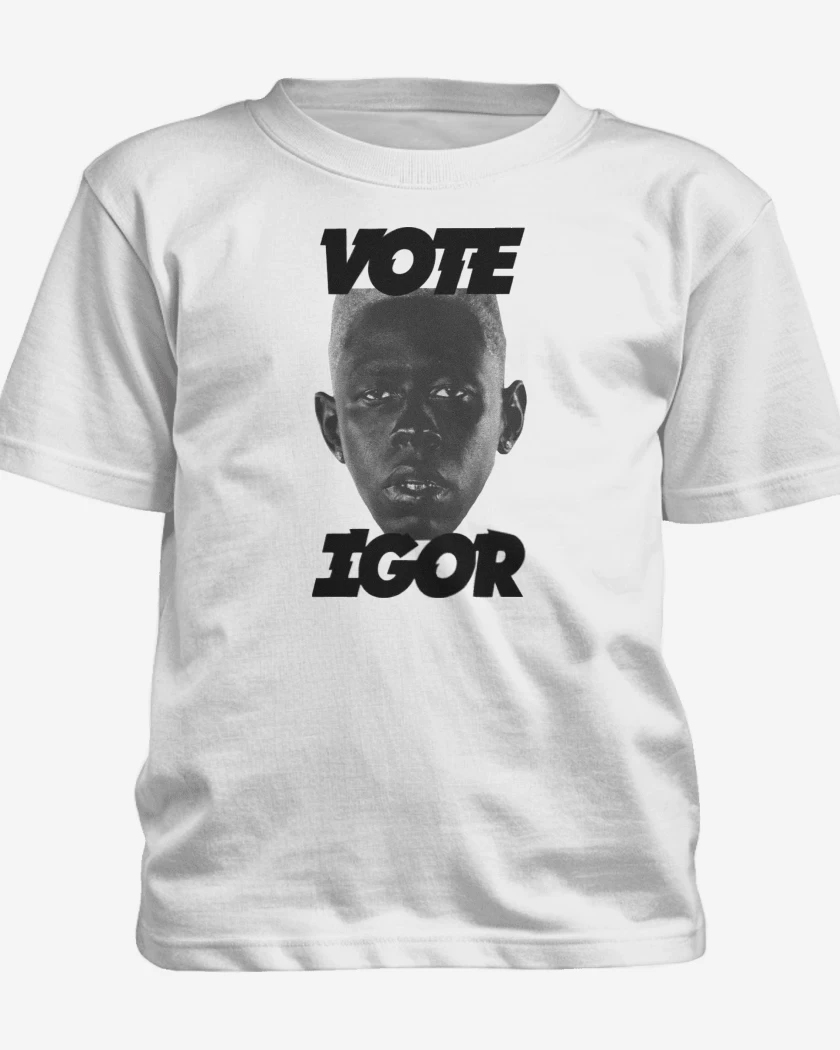Polera de niño Blanco de Tyler The Creator Vote Igor