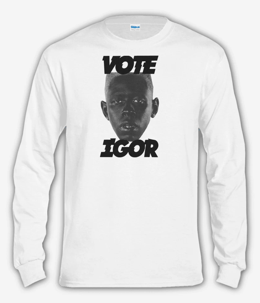 Polera manga larga Blanco de Tyler The Creator Vote Igor