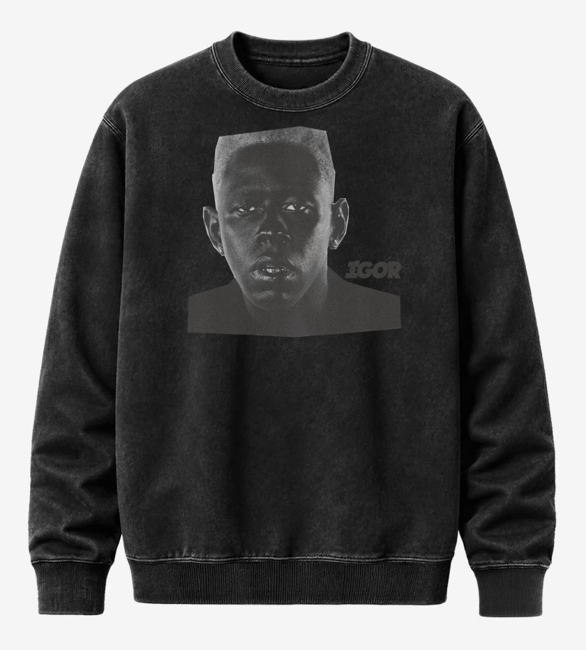 Poleron Polo Acid Wash Negro de Tyler the Creator Igor