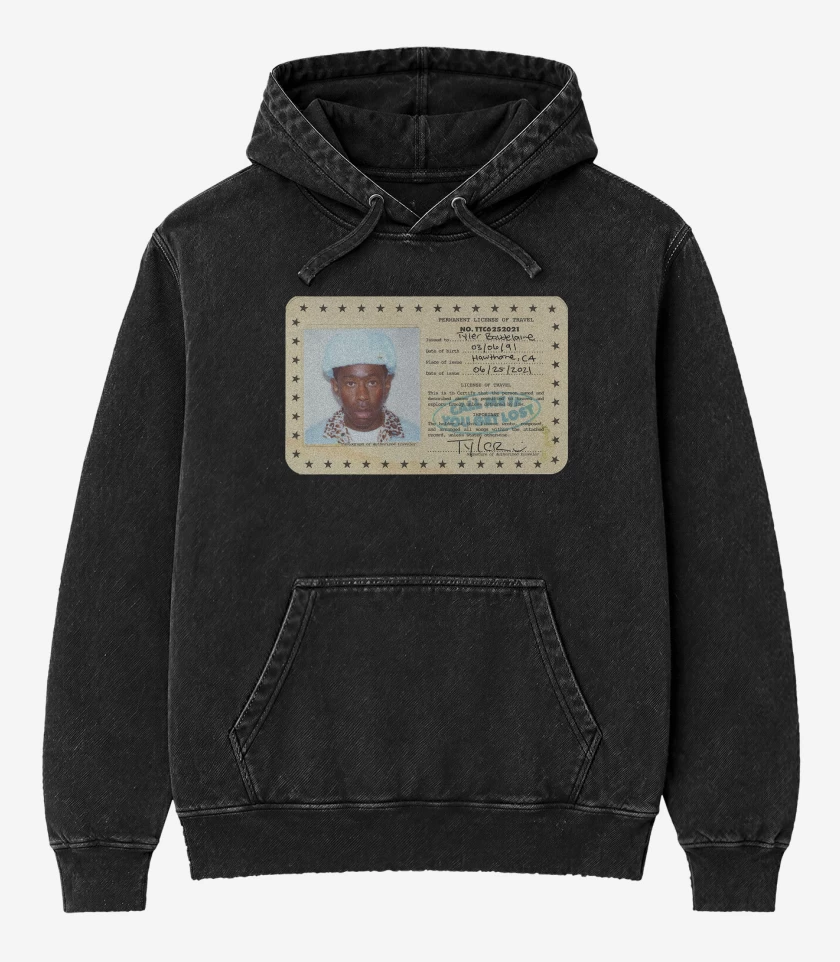 Poleron Canguro Acid Wash Negro de Tyler the Creator Call Me if you Get Lost