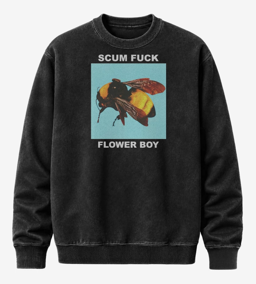 Poleron Polo Acid Wash Negro de Tyler the Creator Flower Boy