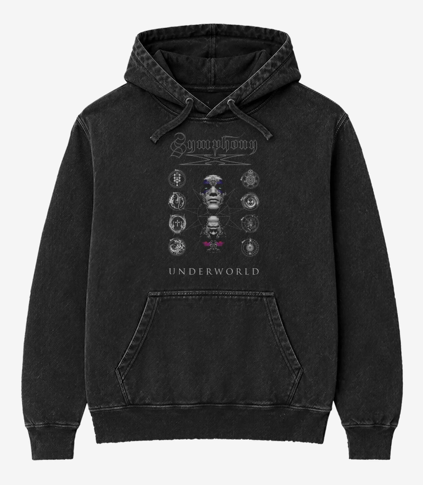 Poleron Canguro Acid Wash Negro de Symphony X Underworld