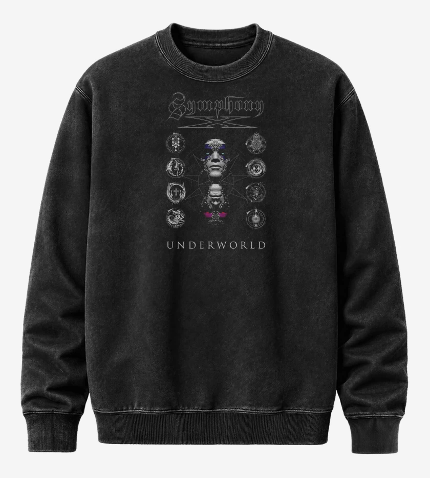 Poleron Polo Acid Wash Negro de Symphony X Underworld