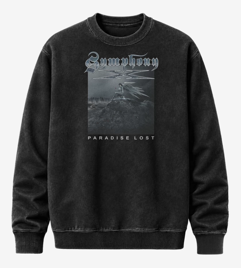 Poleron Polo Acid Wash Negro de Symphony X Paradise Lost