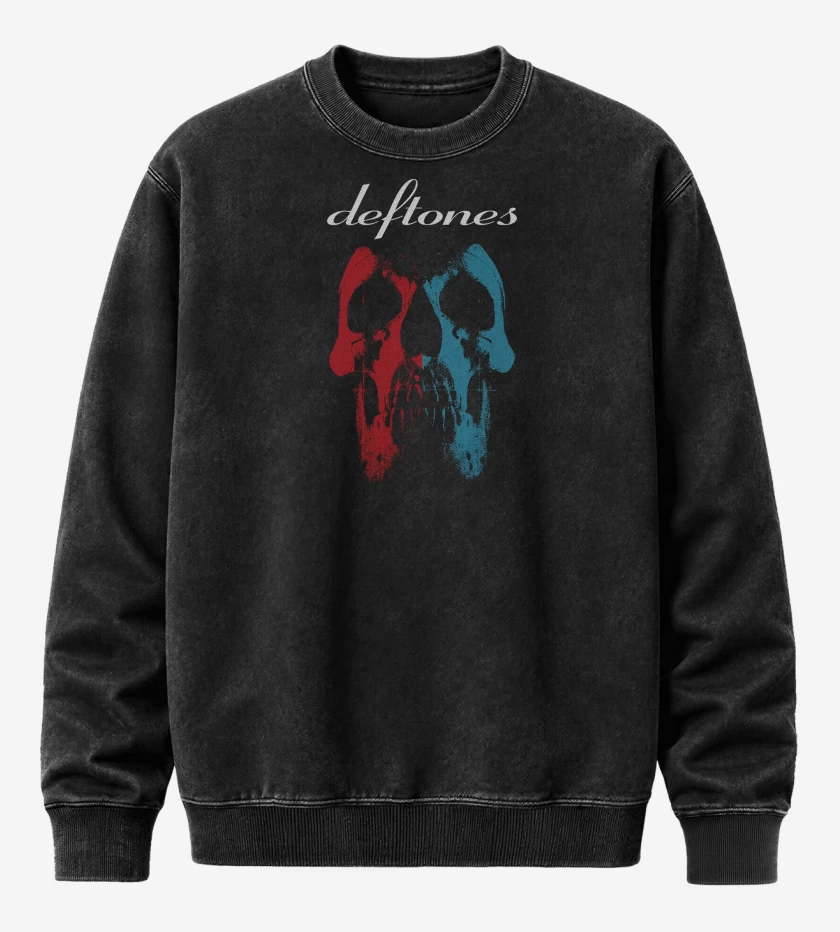 Poleron Polo Acid Wash Negro de Deftones Deftones