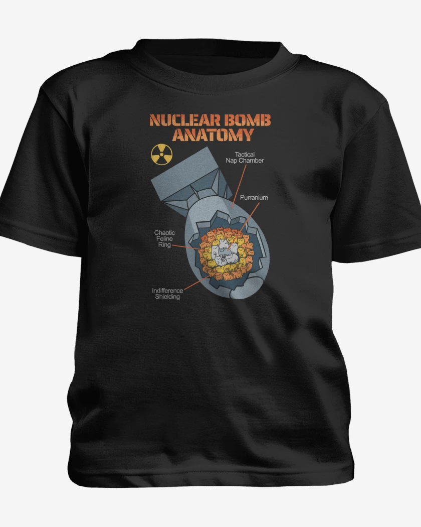 Polera de niño Negro de Bomba Atomica de Gatitos