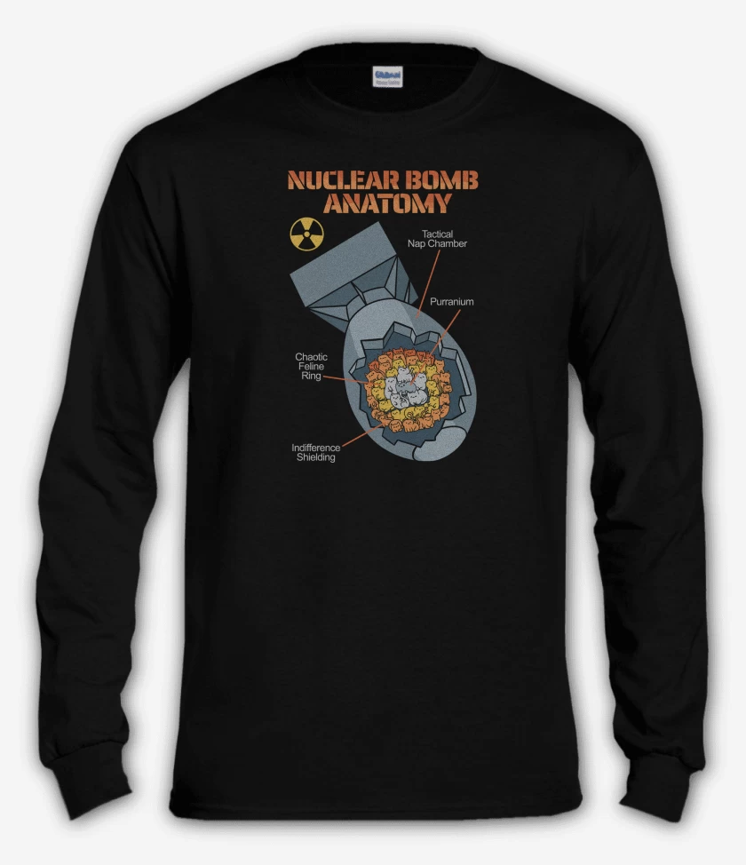 Polera manga larga Negro de Bomba Atomica de Gatitos