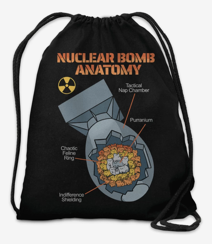 Mochila Negro de Bomba Atomica de Gatitos