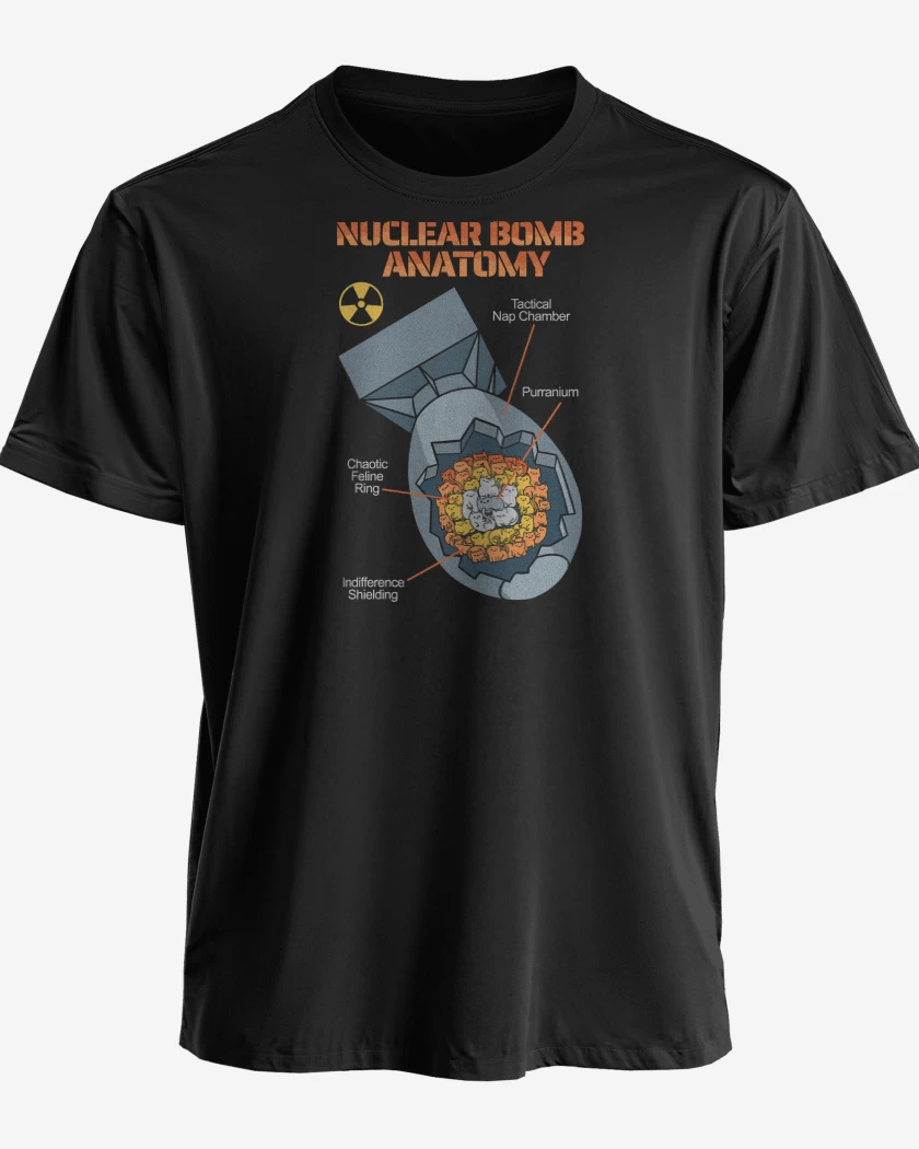 Polera premium Negro de Bomba Atomica de Gatitos
