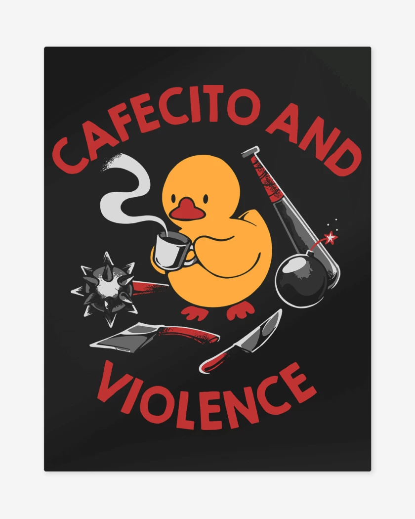 Print metalico Negro de Cafecito Patito
