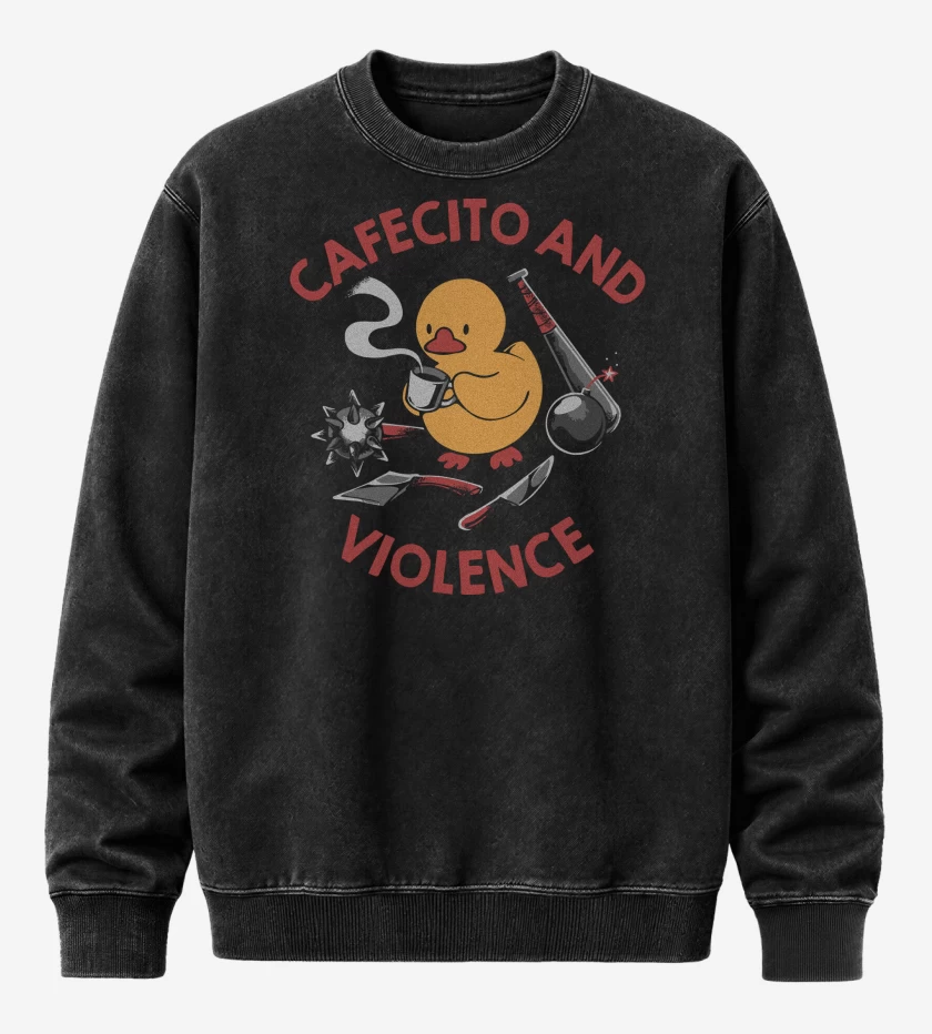 Poleron Polo Acid Wash Negro de Cafecito Patito