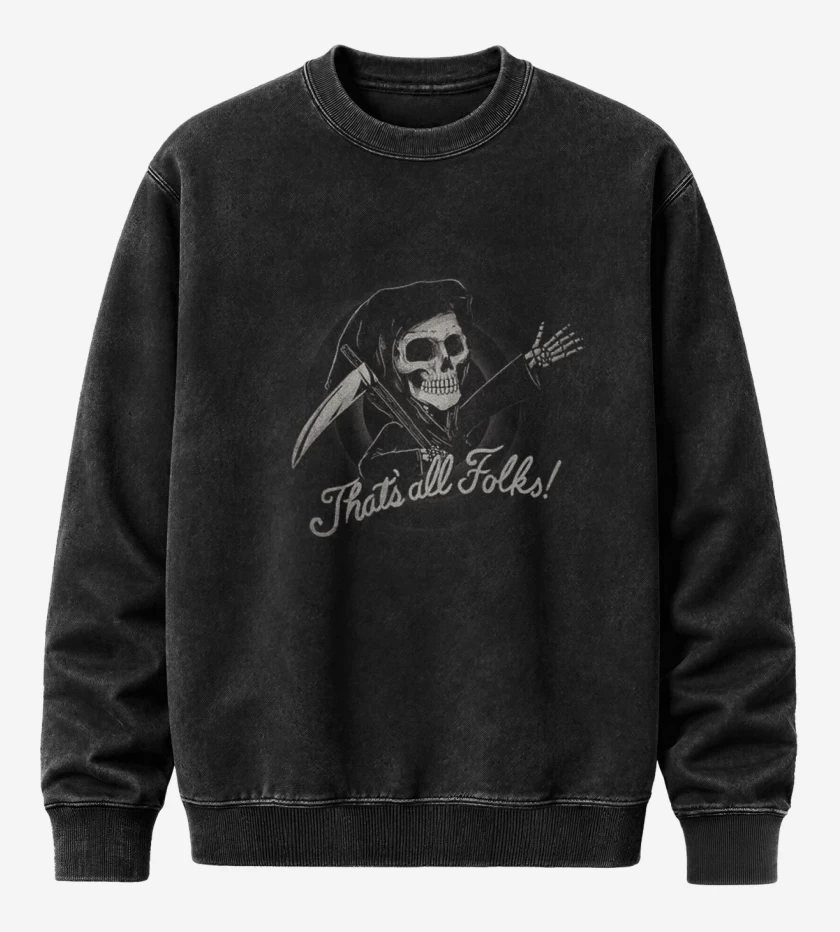 Poleron Polo Acid Wash Negro de Muerte