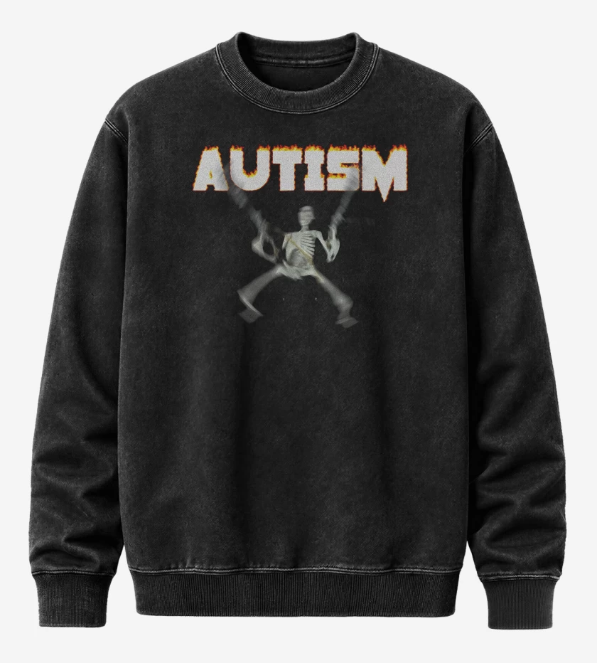 Poleron Polo Acid Wash Negro de Autismo 1